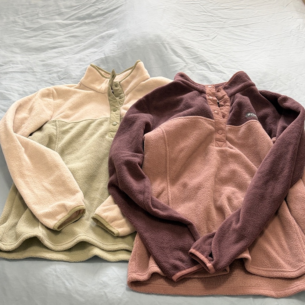 Columbia Women's Fleece Snap Neck Lot of 2 Medium Like New